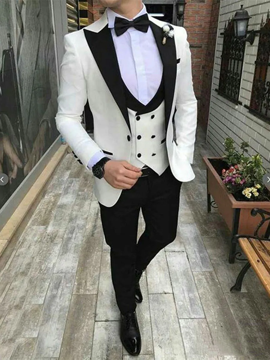 Handsome One Button Groomsmen Peak Lapel Groom Tuxedos Wedding Dress Men Suits Blazer Prom Dinner (Jacket+Pants+Tie+Vest) B090
Handsome One Button Groomsmen Peak Lapel Groom Tuxedos Wedding Dress Men Suits Blazer Prom Dinner (Jacket+Pants+Tie+Vest) B090