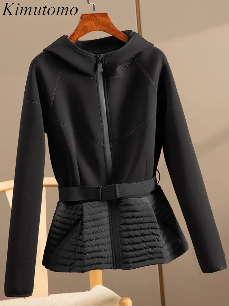 Kimutomo Elegant Solid Loose Zipper Stitching Hooded Coat Woman Simple Casual Long Sleeve Waist Belt Splice Versatile Jacket Ins
Kimutomo Elegant Solid Loose Zipper Stitching Hooded Coat Woman Simple Casual Long Sleeve Waist Belt Splice Versatile Jacket Ins