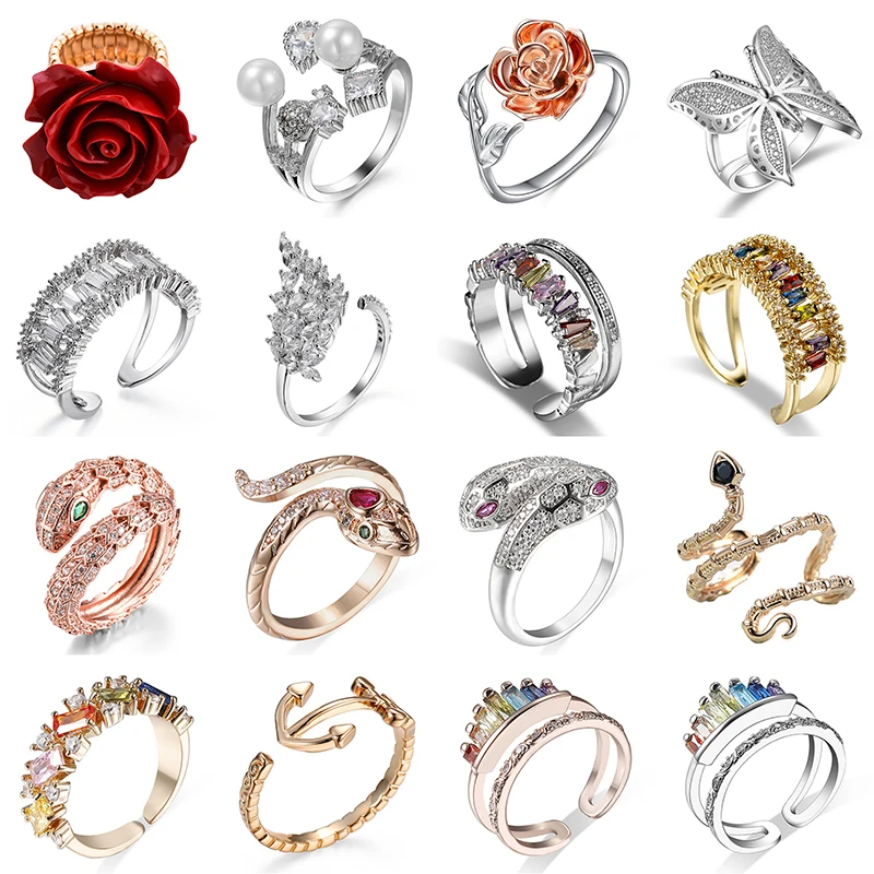 Rings For Women Luxury Jewelry Adjustable Ring Rose Gold Plated Snake Red Flower Butterfly Mood Gift
Rings For Women Luxury Jewelry Adjustable Ring Rose Gold Plated Snake Red Flower Butterfly Mood Gift