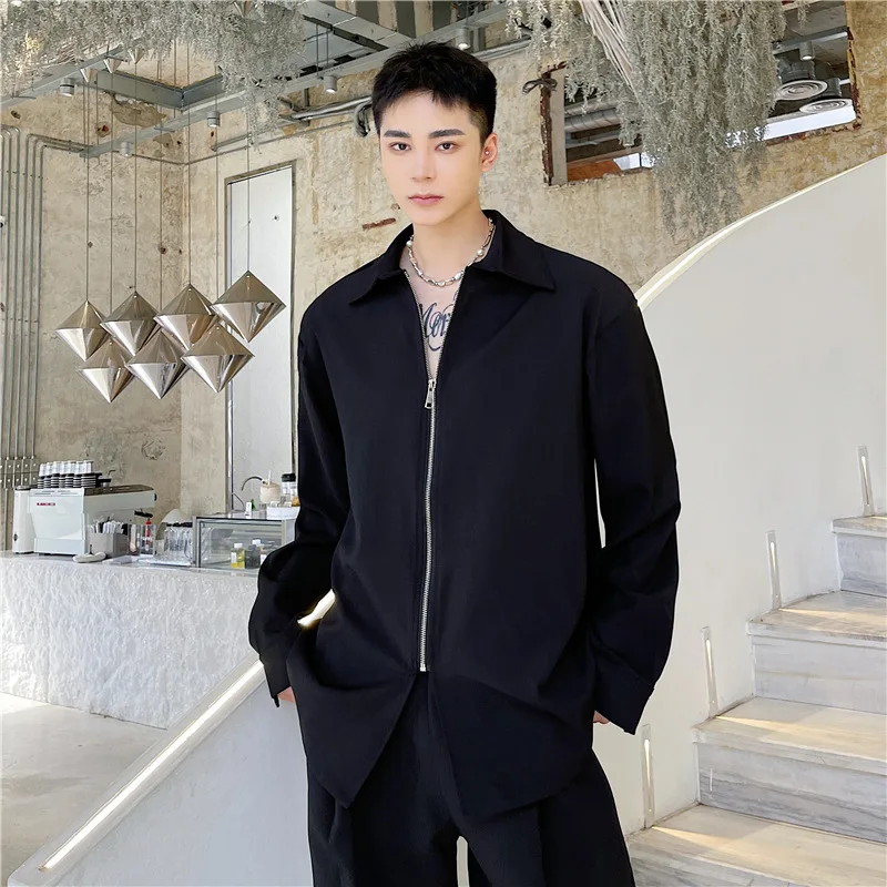 Fried Street Tide Loose Casual Zipper Shirt Men's Oversize Lapel Shirt Fashion Thin Cardigan Camisas Para Hombre
Fried Street Tide Loose Casual Zipper Shirt Men's Oversize Lapel Shirt Fashion Thin Cardigan Camisas Para Hombre