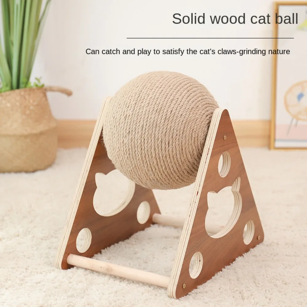 Wooden Cat Scratch Ball Board Durable Grinding Claw Hollow out Hemp Rope Ball V-shaped Wooden Cat Grab Ball Cat Supply
Wooden Cat Scratch Ball Board Durable Grinding Claw Hollow out Hemp Rope Ball V-shaped Wooden Cat Grab Ball Cat Supply