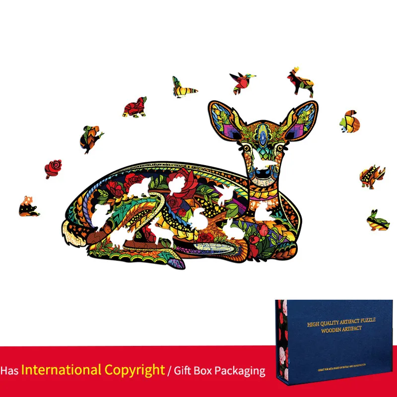 Cartoon Sika Deer Wooden Puzzle Three-dimensional Animal Puzzle Children's Puzzle Adult Decompression Puzzle Creative Gift
Cartoon Sika Deer Wooden Puzzle Three-dimensional Animal Puzzle Children's Puzzle Adult Decompression Puzzle Creative Gift