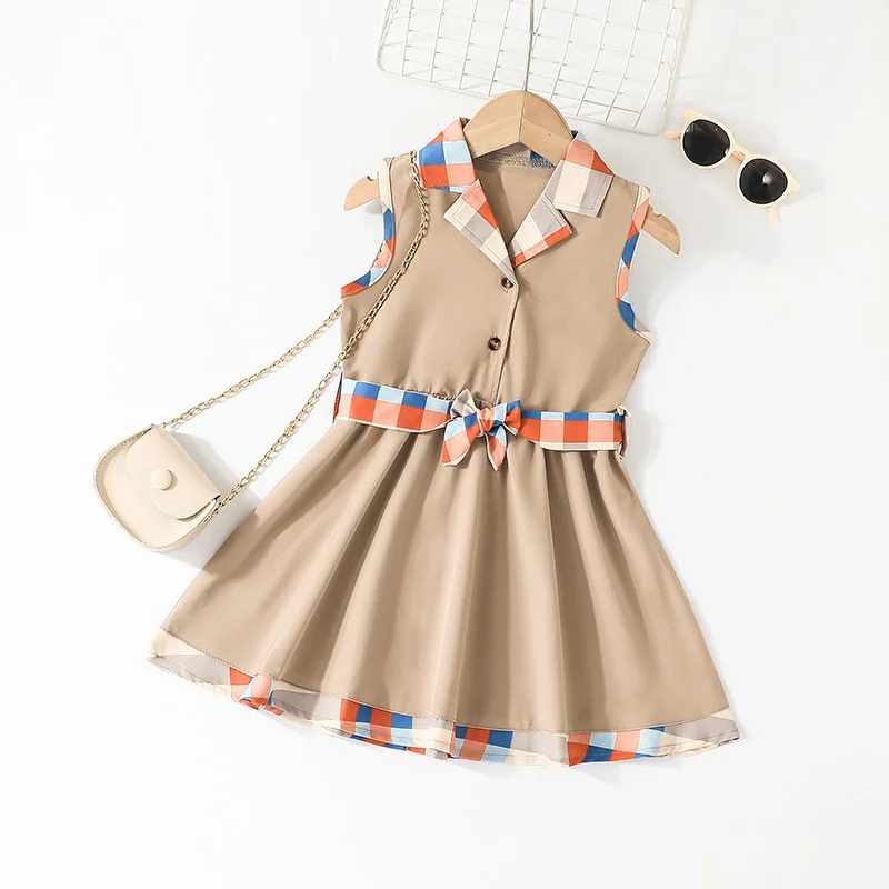Summer 2022 New Arrivals Girls Sleeveless Button Shashes Khaki Roupa Infantil Menina Cute Party Dress Custume 18M-6T
Summer 2022 New Arrivals Girls Sleeveless Button Shashes Khaki Roupa Infantil Menina Cute Party Dress Custume 18M-6T