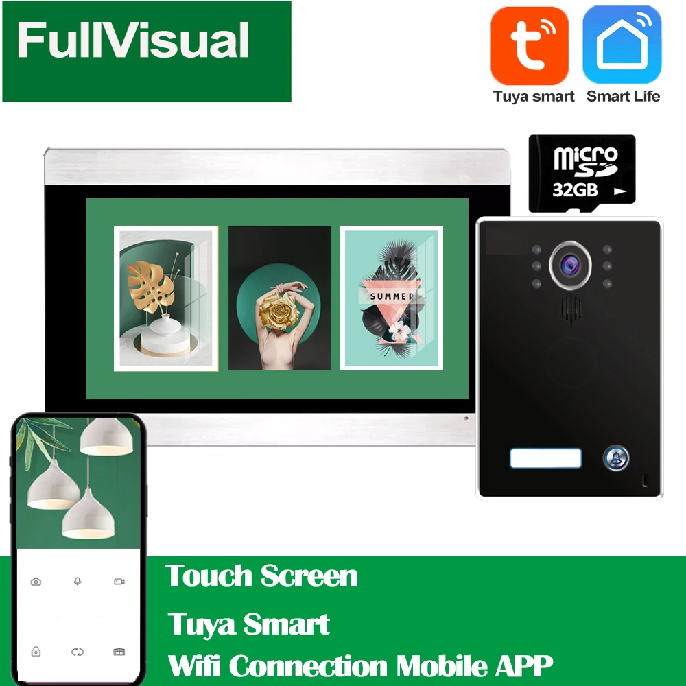 Fullvisual 7 Inch Smart Wifi Wireless Touch Video Intercom For Home 1080P Doorbell with Camera Door Phone Unlock Record Tuya
Fullvisual 7 Inch Smart Wifi Wireless Touch Video Intercom For Home 1080P Doorbell with Camera Door Phone Unlock Record Tuya