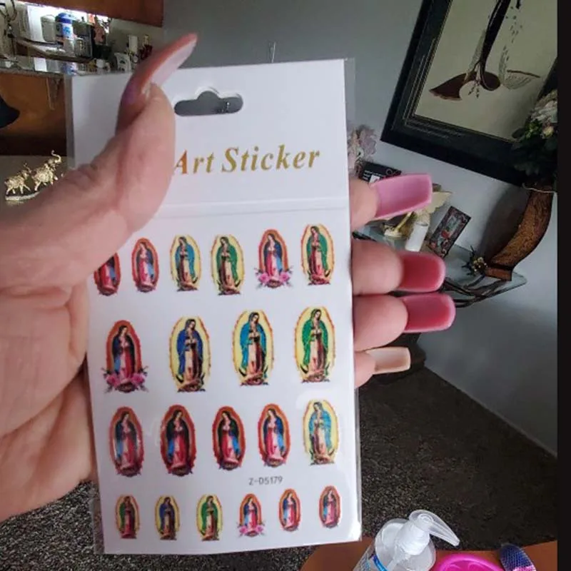 1Pc 3D Virgin Mary Angel Cupid Nail Decals Adhesive Virgencita Slider Reigning Nails Art Sticker Jesus Christ DIY Manicure Decor
1Pc 3D Virgin Mary Angel Cupid Nail Decals Adhesive Virgencita Slider Reigning Nails Art Sticker Jesus Christ DIY Manicure Decor