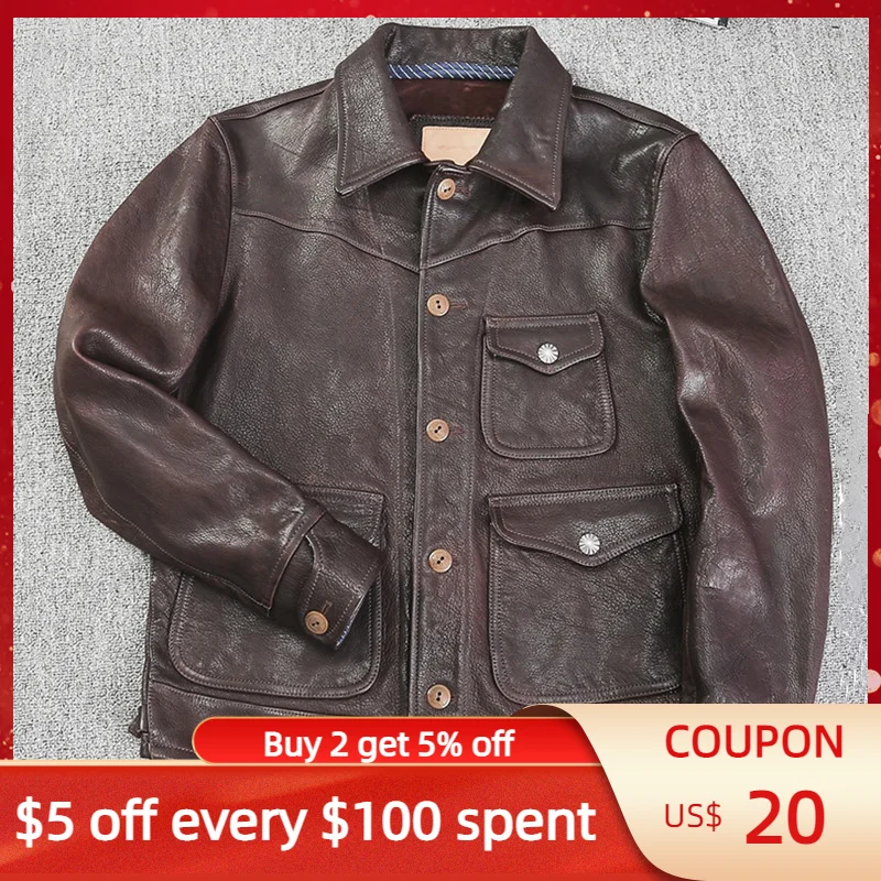 2022 Retro Dark Brown Japan Casual Style Genuine Leather Jacket Men Plus Size 4XL Natural Sheepskin Spring Slim Fit Short Coat
2022 Retro Dark Brown Japan Casual Style Genuine Leather Jacket Men Plus Size 4XL Natural Sheepskin Spring Slim Fit Short Coat