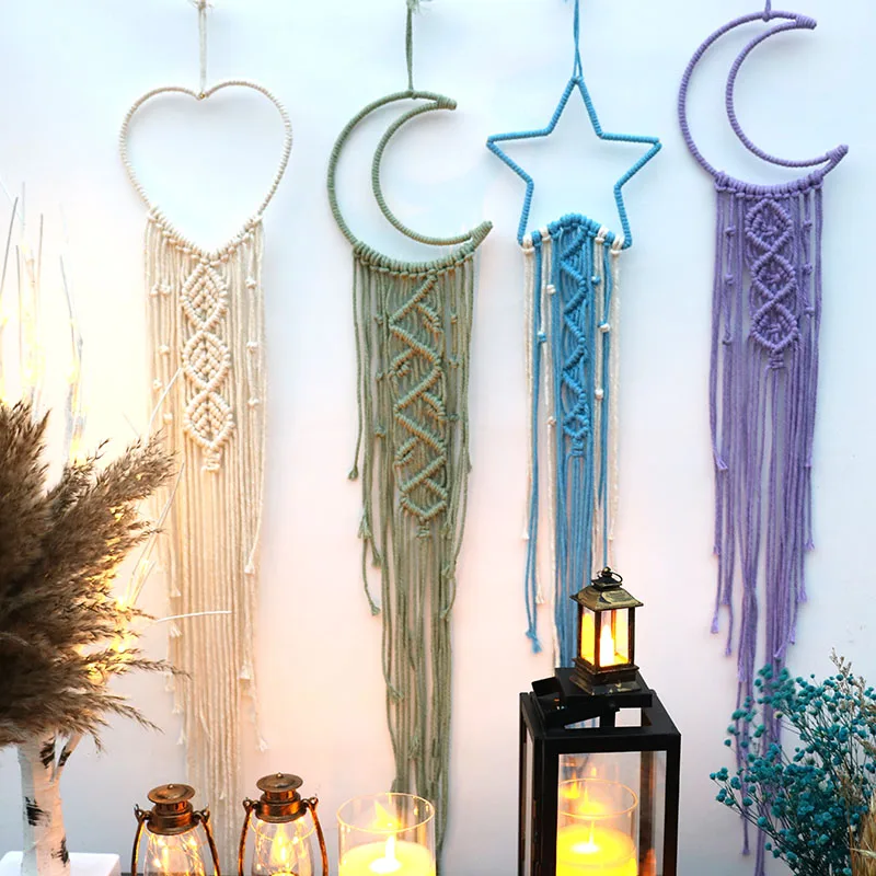 Macrame Moon And Star Round Heart Dream Catcher Boho Home Decor Macrame Wall Hanging Baby Nordic Room Decoration Kids Nursery
Macrame Moon And Star Round Heart Dream Catcher Boho Home Decor Macrame Wall Hanging Baby Nordic Room Decoration Kids Nursery