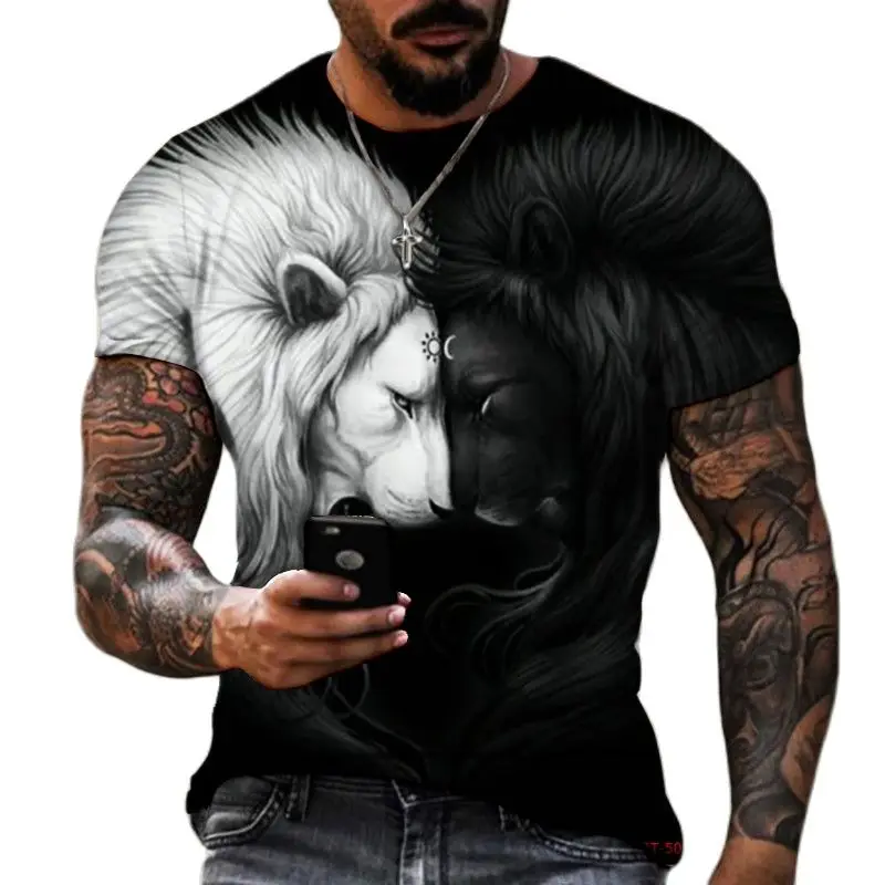 2023 Fashion New Summer 3D Print Fighting Animal Beast Fierce Lion Wolf T Shirt Men's Oversized Short Sleeve Design Polyester
2023 Fashion New Summer 3D Print Fighting Animal Beast Fierce Lion Wolf T Shirt Men's Oversized Short Sleeve Design Polyester