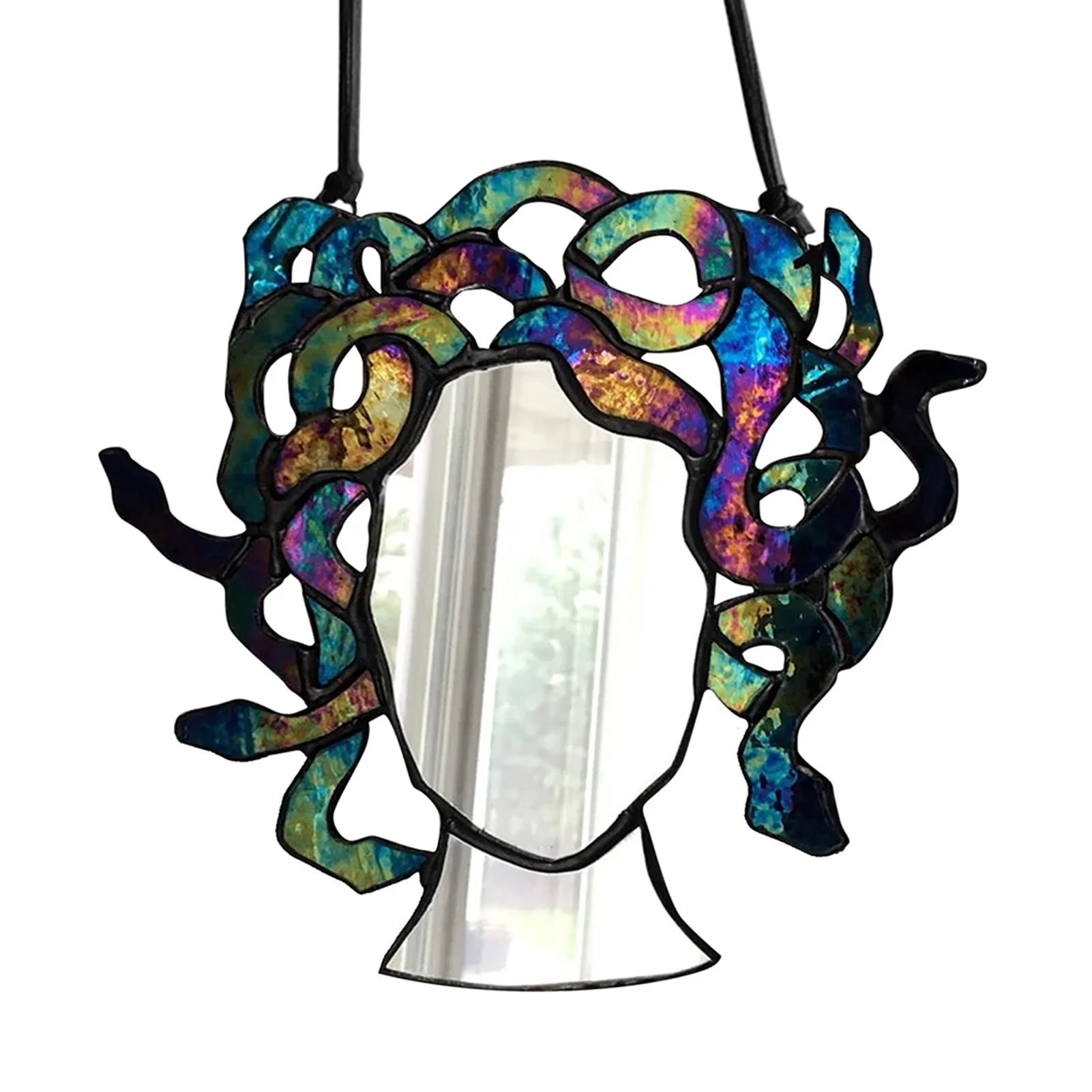 Hanging Stained Glass Mirror Creative Wall Mounted Mirror Pendant for Home Great Gift Lightweight Durable for Bathroom Bedroom
Hanging Stained Glass Mirror Creative Wall Mounted Mirror Pendant for Home Great Gift Lightweight Durable for Bathroom Bedroom