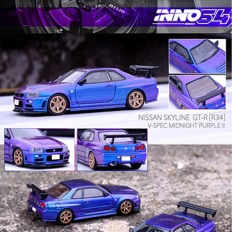 INNO 1:64 Model Car Nissan Skyline GT-R (R34) Alloy Die-Cast Vehicle - Midnight Purple II
INNO 1:64 Model Car Nissan Skyline GT-R (R34) Alloy Die-Cast Vehicle - Midnight Purple II