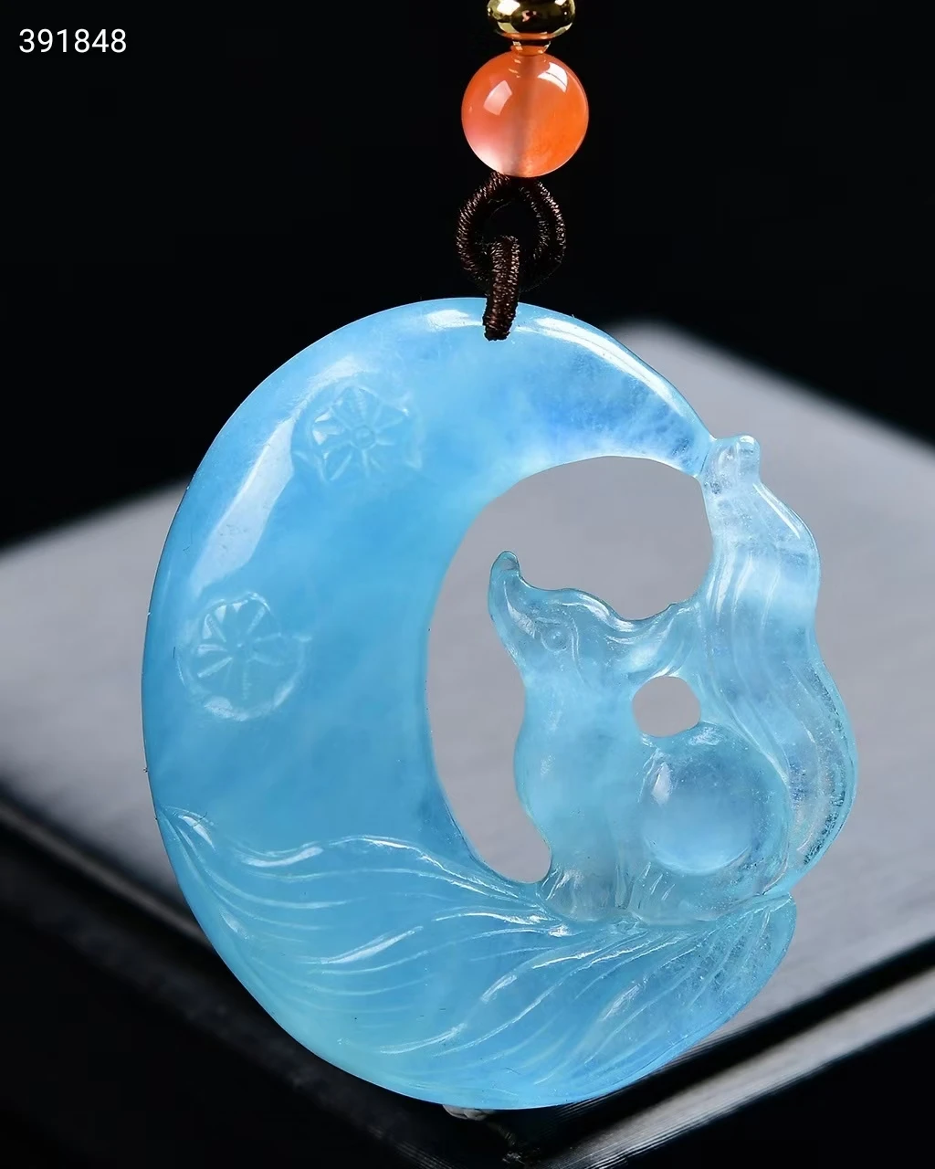Genuine Natural Blue Aquamarine Moon Fox Carved Pendant 51*44*15mm Women Man Clear Aquamarine Bead Rare 18K Gold Necklace AAAAA
Genuine Natural Blue Aquamarine Moon Fox Carved Pendant 51*44*15mm Women Man Clear Aquamarine Bead Rare 18K Gold Necklace AAAAA