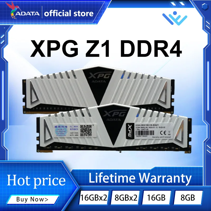 Память ADATA XPG Z1 DDR4 D 8 ГБ 16 ГБ 32 ГБ модуль памяти ОЗУ 3000 МГц 3200 МГц 3600 МГц для настольного ПК 1,35 в память для компьютера
Память ADATA XPG Z1 DDR4 D 8 ГБ 16 ГБ 32 ГБ модуль памяти ОЗУ 3000 МГц 3200 МГц 3600 МГц для настольного ПК 1,35 в память для компьютера