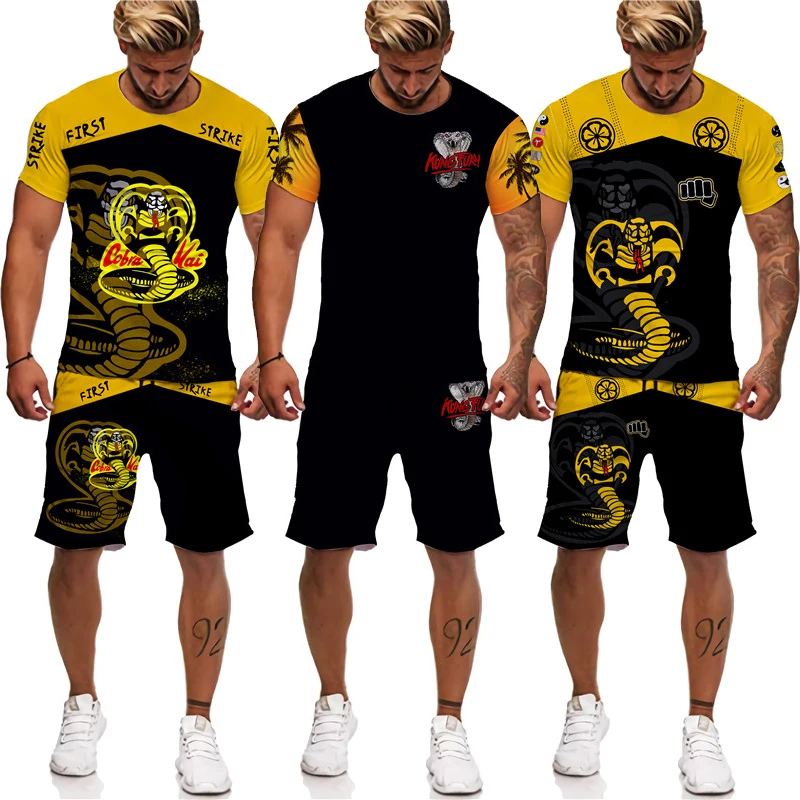 Summer Cobra Kai 3d Printed T-shirt/shorts/suit Men's Cool Short Sleeve Athletic Set Casual Hip Hop Sportswear 2 Piece Tracksuit
Summer Cobra Kai 3d Printed T-shirt/shorts/suit Men's Cool Short Sleeve Athletic Set Casual Hip Hop Sportswear 2 Piece Tracksuit