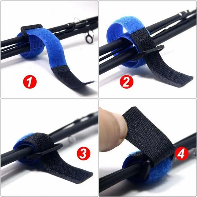 

1/4/7/10PCS 20*2cm Fishing Rod Tie Holders Nylon Straps Suspenders Fastener Hook Loop Cable Ties Belt Fishing Tools Accessories