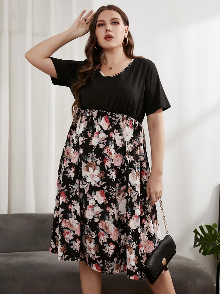 4XL 5XL Plus Size Dress Woman 2022 Summer Female Short Sleeve Floral Print Patchwork Casual Dress Loose Oversized Long Dresses
4XL 5XL Plus Size Dress Woman 2022 Summer Female Short Sleeve Floral Print Patchwork Casual Dress Loose Oversized Long Dresses