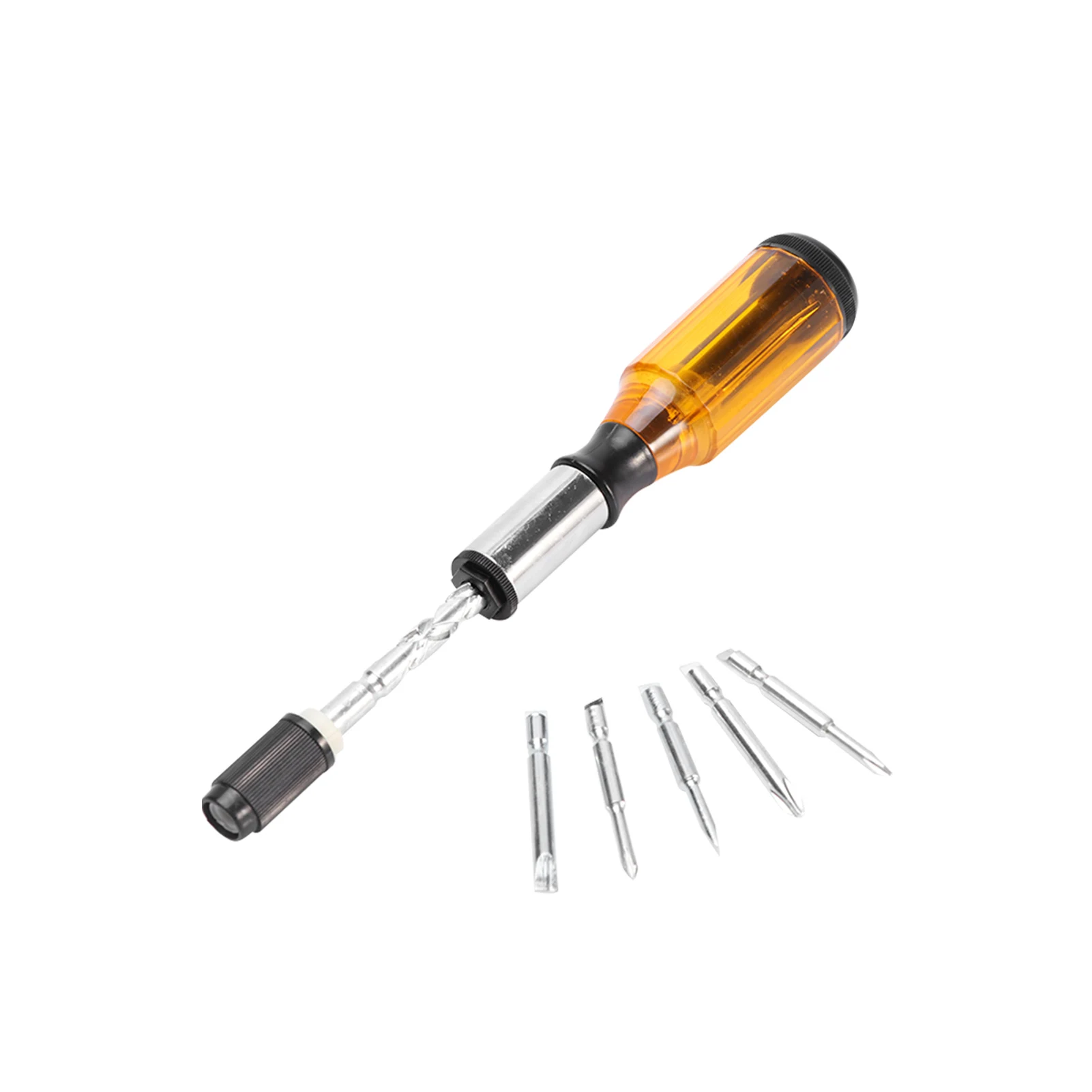 Push Pull Repair Widly Used With 5 Bits Professional Home Durable Switch Adjustment Portable Semi Automatic Ratchet Screwdriver
Push Pull Repair Widly Used With 5 Bits Professional Home Durable Switch Adjustment Portable Semi Automatic Ratchet Screwdriver