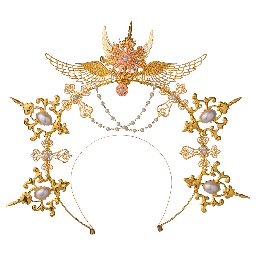 Lolita Halo Crown Headpiece Diadema Goddess Angel Wings Headband Gothic Vintage Mary Baroque Tiara
Lolita Halo Crown Headpiece Diadema Goddess Angel Wings Headband Gothic Vintage Mary Baroque Tiara