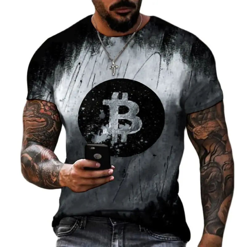 Men's Short Sleeve Loose T-shirt Bitcoin 3D Print Round Neck Short Sleeve Pullover Plus Size Casual Streetwear Men Clothing 6XL
Men's Short Sleeve Loose T-shirt Bitcoin 3D Print Round Neck Short Sleeve Pullover Plus Size Casual Streetwear Men Clothing 6XL