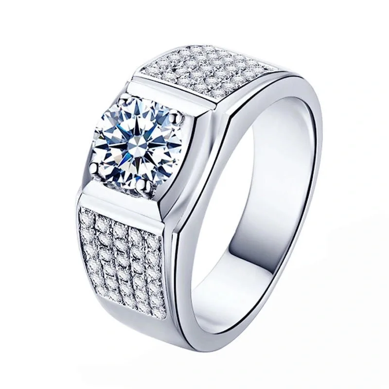Four-claw Simulation Moissanite 1 Carat Men's Ring Cross-border Fashion Charm Fashion Jewelry Accessories
Four-claw Simulation Moissanite 1 Carat Men's Ring Cross-border Fashion Charm Fashion Jewelry Accessories