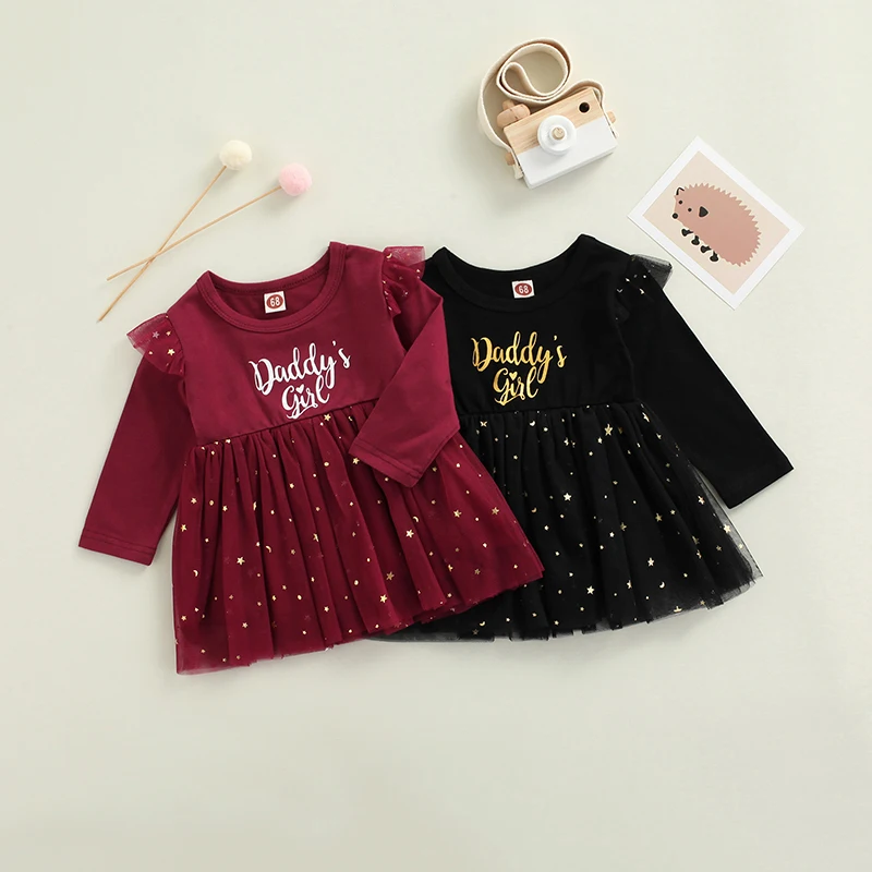 Pudcoco Dress 0-3Y Spring Autumn Baby Girls Casual Long Sleeve Letter Print Kids Five-Pointed Star Pattern Ruffle Mesh Outfits
Pudcoco Dress 0-3Y Spring Autumn Baby Girls Casual Long Sleeve Letter Print Kids Five-Pointed Star Pattern Ruffle Mesh Outfits