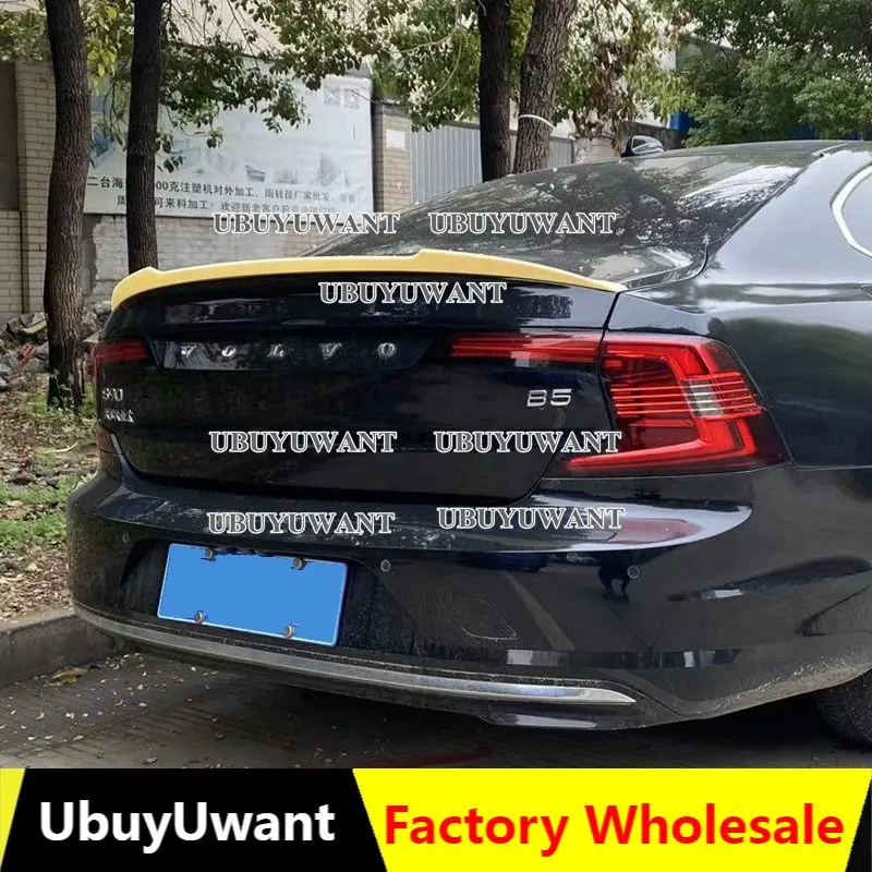 

For Volvo S90 2017 2018 2019-2023+ Spoiler ABS Car Trunk Lip Wings Tail Spoiler S90L Accessories Dedicated Decoration