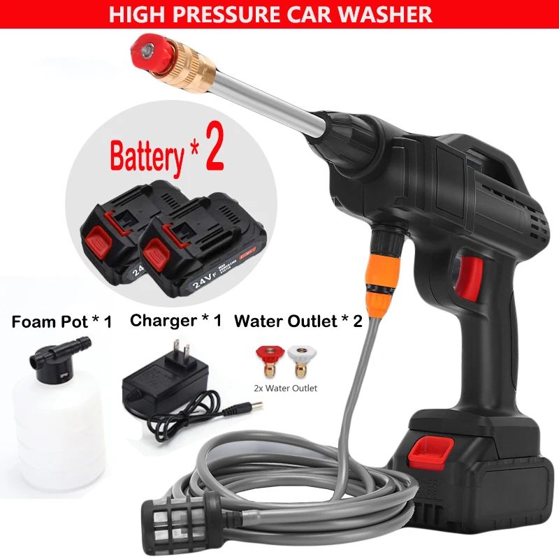 300W Wireless High Pressure Car Washer Self Priming Sustain Washing Car Wash Water Gun With two Li-ion Battery
300W Wireless High Pressure Car Washer Self Priming Sustain Washing Car Wash Water Gun With two Li-ion Battery