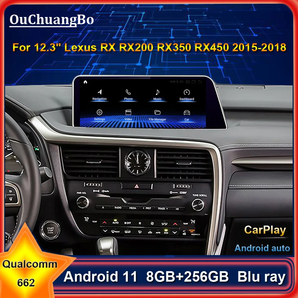 Автомагнитола Ouchuangbo с процессором Snapdragon 662 для Lexus RX RX200, RX350, RX450, 12,3-2018, на базе android 11, 8 ГБ + 256 ГБ
Автомагнитола Ouchuangbo с процессором Snapdragon 662 для Lexus RX RX200, RX350, RX450, 12,3-2018, на базе android 11, 8 ГБ + 256 ГБ