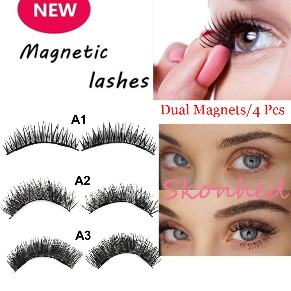SKONHED 4 Pcs Dual Magnetic False Eyelashes Wispy Long Glue-free Lashes Makeup Reusable
SKONHED 4 Pcs Dual Magnetic False Eyelashes Wispy Long Glue-free Lashes Makeup Reusable