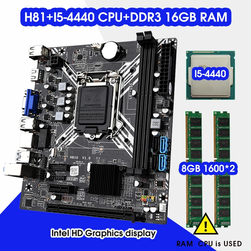Комплект материнской платы H81, LGA 1150, комплект с процессором Intel core i5 4440, DDR3 16 Гб (2x8 ГБ), 1600 МГц, Комплект оперативной памяти
Комплект материнской платы H81, LGA 1150, комплект с процессором Intel core i5 4440, DDR3 16 Гб (2x8 ГБ), 1600 МГц, Комплект оперативной памяти