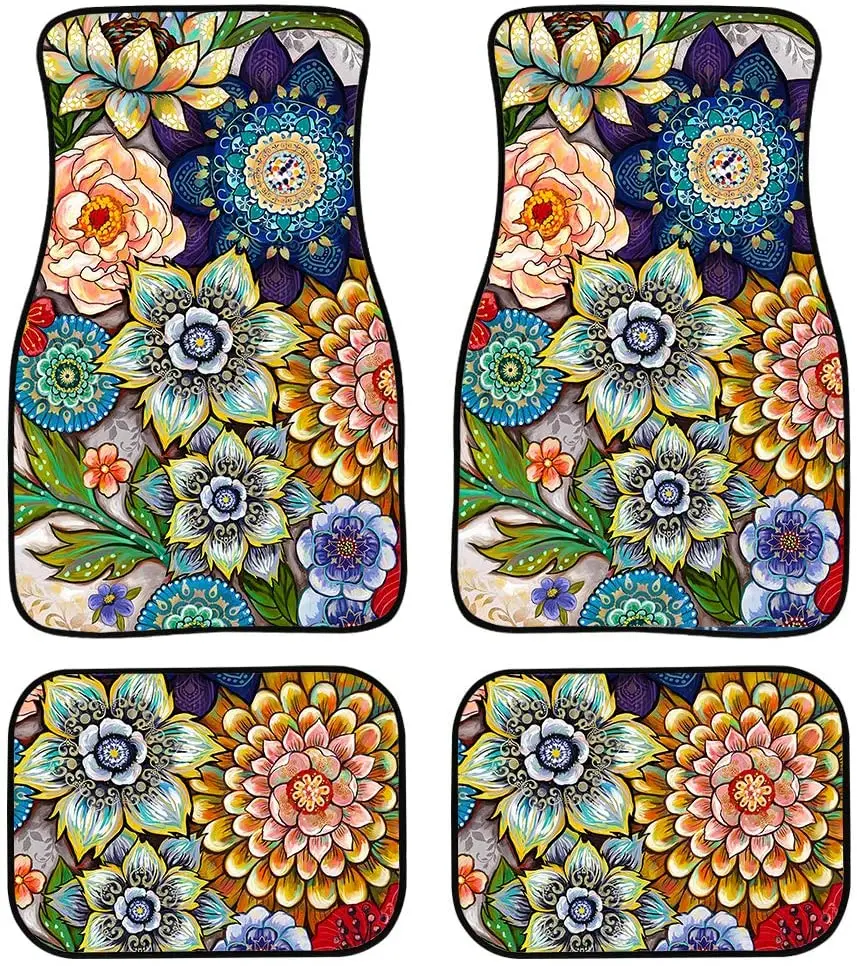 TOADDMOS Decorative Boho Floral Print Car Floor Mats Front & Rear Liners Set,Universal Fit Auto Carpet Floor Mats Set of 4 for W
TOADDMOS Decorative Boho Floral Print Car Floor Mats Front & Rear Liners Set,Universal Fit Auto Carpet Floor Mats Set of 4 for W