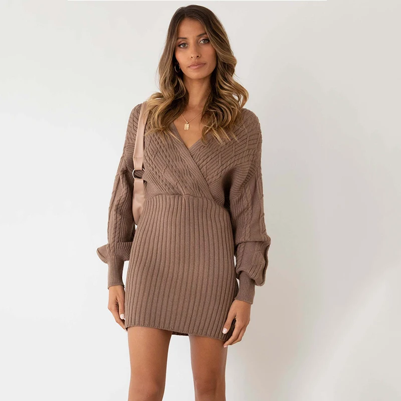 Commuter Casual Knitting Dress V-neck Sexy Fried Dough Twist Women's Sweater Hip Wrap Dress Autumn and Winter 2022 New Product
Commuter Casual Knitting Dress V-neck Sexy Fried Dough Twist Women's Sweater Hip Wrap Dress Autumn and Winter 2022 New Product