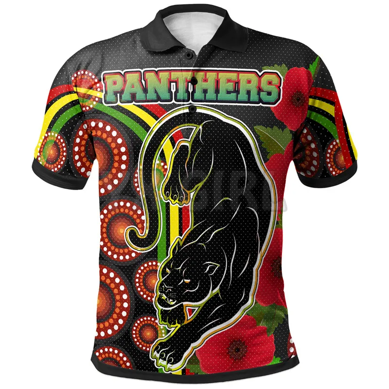 2022 Summer shirts women for men Aboriginal Panthers Anzac Day Panther With Poppy Polo Shirts 3D printed Short sleeve Tops
2022 Summer shirts women for men Aboriginal Panthers Anzac Day Panther With Poppy Polo Shirts 3D printed Short sleeve Tops
