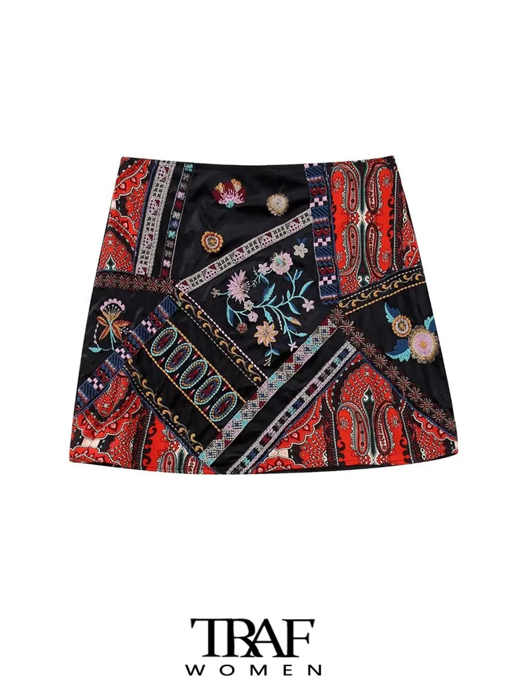TRAF Women Fashion Embroidered Velvet Mini Dress Vintage High Waist Side Zipper Female Skirts Mujer
TRAF Women Fashion Embroidered Velvet Mini Dress Vintage High Waist Side Zipper Female Skirts Mujer