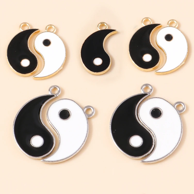 10pcs Gold Silver Color Enamel Yin and Yang Charms Chinese Tai Chi Pendant for Bracelets Necklaces DIY Jewelry Making
10pcs Gold Silver Color Enamel Yin and Yang Charms Chinese Tai Chi Pendant for Bracelets Necklaces DIY Jewelry Making