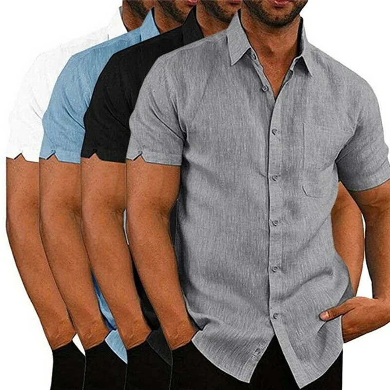 Mens Linen Blouse Short Sleeve Baggy Buttons Summer Solid Comfortable Pure Cotton And Linen Casual Loose Holiday Shirts Tee Tops
Mens Linen Blouse Short Sleeve Baggy Buttons Summer Solid Comfortable Pure Cotton And Linen Casual Loose Holiday Shirts Tee Tops