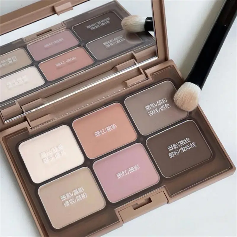 6 Colors Simple Elegant Eye Shadow Plate Matte Velvet Blusher Eye Shadow Eyebrow Powder Modify Face Multi-foundation Cosmetics
6 Colors Simple Elegant Eye Shadow Plate Matte Velvet Blusher Eye Shadow Eyebrow Powder Modify Face Multi-foundation Cosmetics