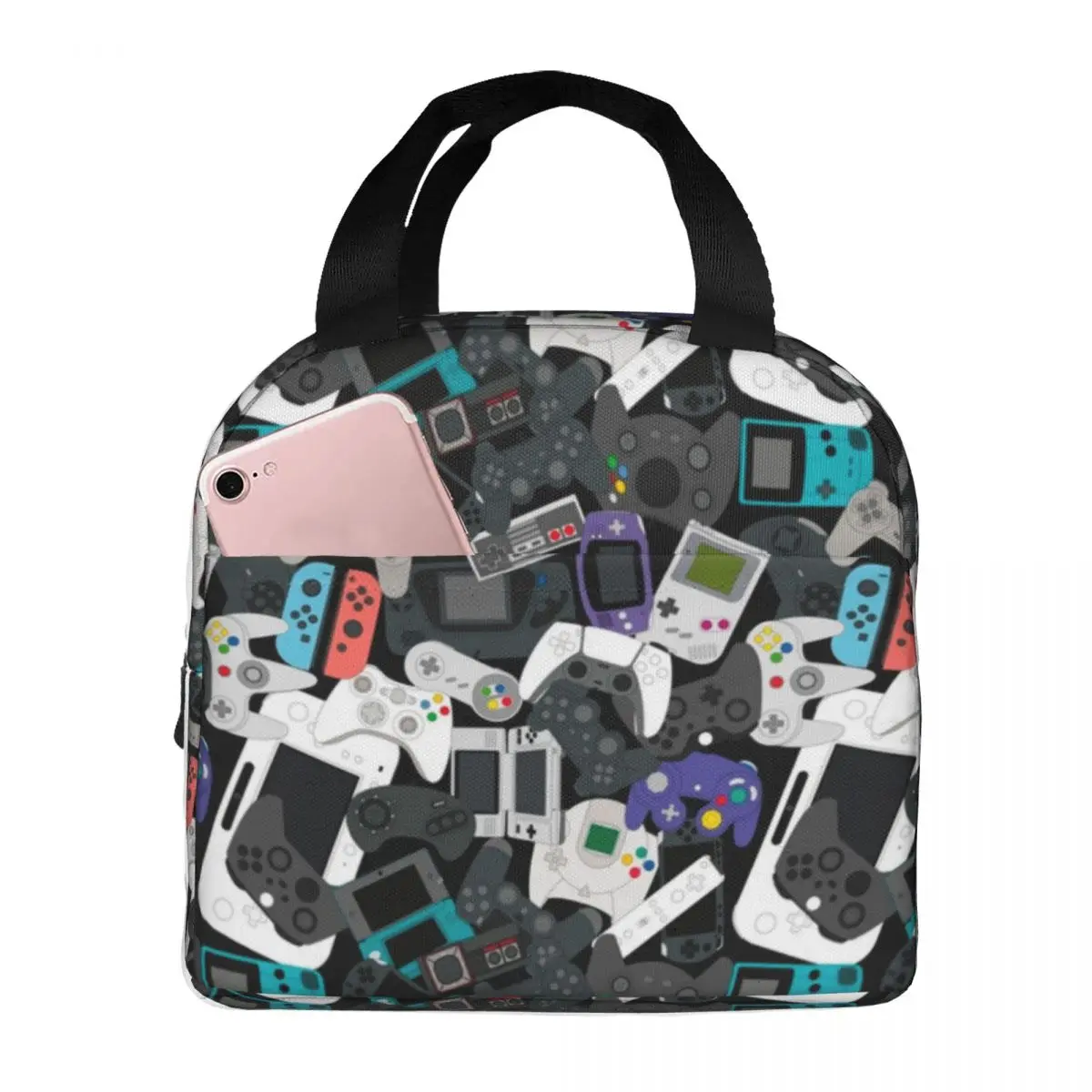 Gamer Controller Lunch Bags Portable Insulated Oxford Cooler Bags Game Thermal School Lunch Box for Women Girl
Gamer Controller Lunch Bags Portable Insulated Oxford Cooler Bags Game Thermal School Lunch Box for Women Girl