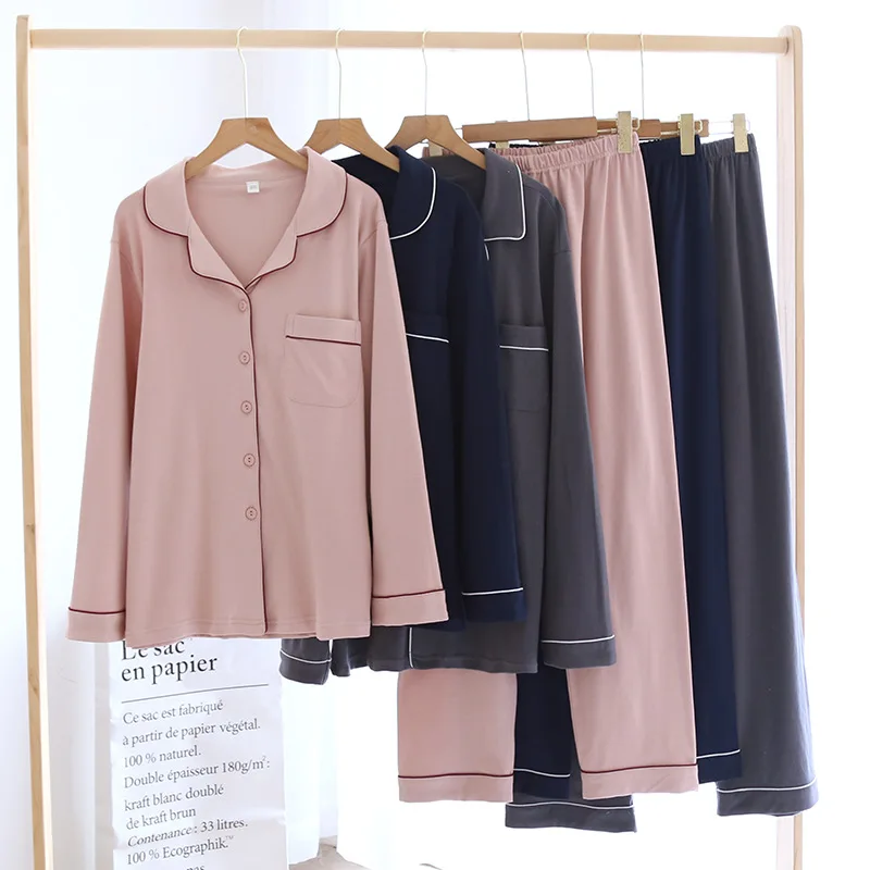 Pj Set for Women and Men Sleepwear Lounge Autumn Pure Cotton Couple Pajamas Ladies Spring Home Youth Long-sleeved Nighty Bedgown
Pj Set for Women and Men Sleepwear Lounge Autumn Pure Cotton Couple Pajamas Ladies Spring Home Youth Long-sleeved Nighty Bedgown