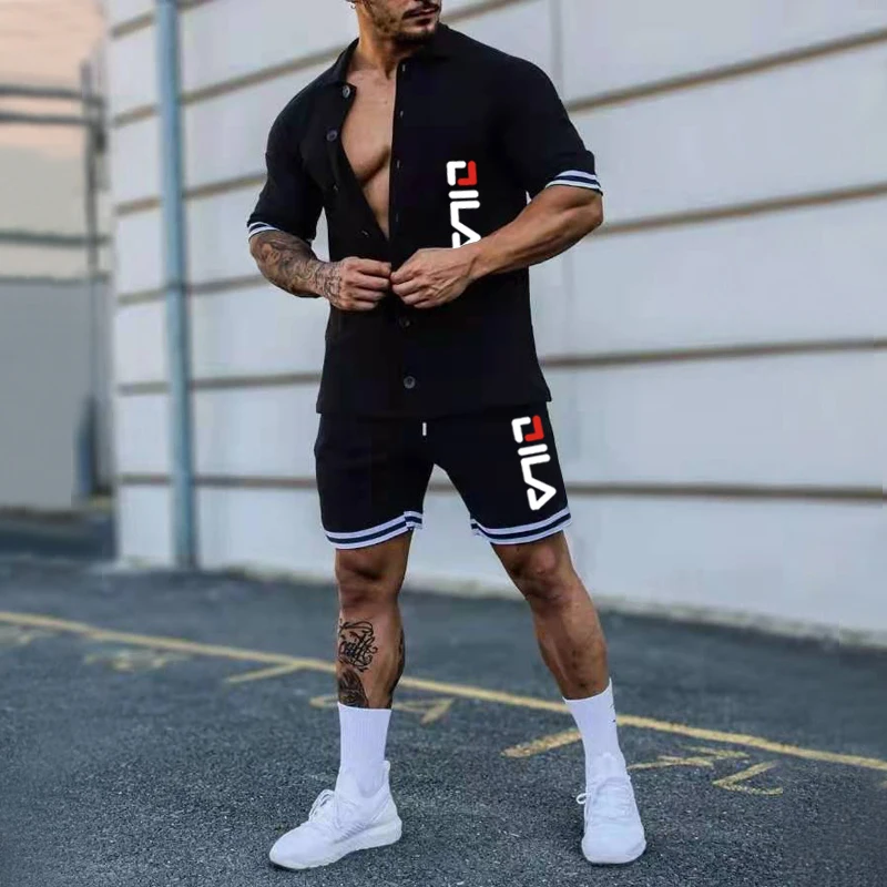 2023 Summer Men's Shorts Set New Solid Color Lapel Button-Down Sports Short-Sleeved Pants Suit Trend Casual Brand Men Clothing
2023 Summer Men's Shorts Set New Solid Color Lapel Button-Down Sports Short-Sleeved Pants Suit Trend Casual Brand Men Clothing
