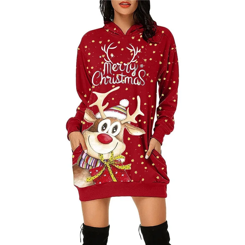 Sexy Dress Woman Long Sleeve Dress 2023 Winter Women Christmas Fashion Printed Elk Skirt New Year Dresses for Women Clothing
Sexy Dress Woman Long Sleeve Dress 2023 Winter Women Christmas Fashion Printed Elk Skirt New Year Dresses for Women Clothing