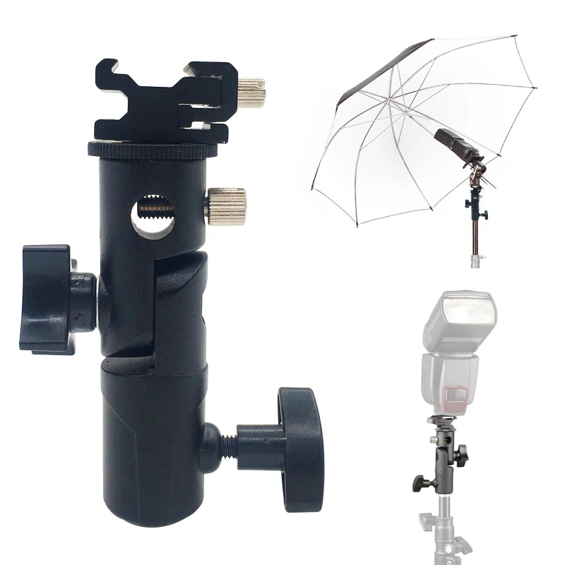 Swivel Flash Hot Shoe Umbrella Holder Mount Adapter for Studio Light Type E Stand with 1/4 3/8 Screw Bracket Studio Accessories
Swivel Flash Hot Shoe Umbrella Holder Mount Adapter for Studio Light Type E Stand with 1/4 3/8 Screw Bracket Studio Accessories