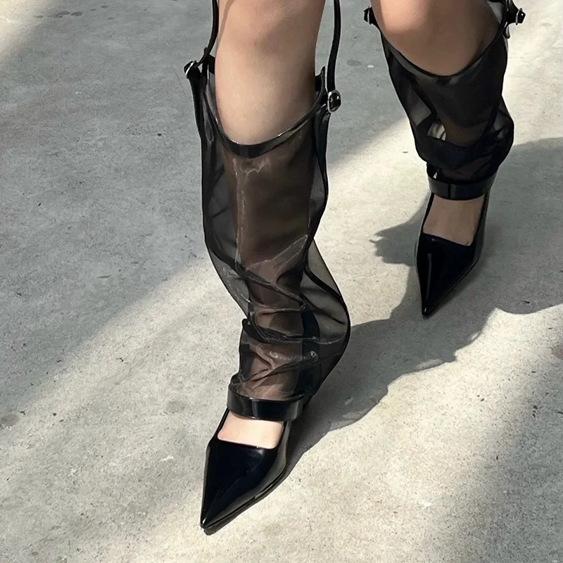 Early Spring Long Tube Mesh Separation Two Wear Ladies High Heels Genuine Leather Pointed Toe Kitten Heel All-Match Single Shoes
Early Spring Long Tube Mesh Separation Two Wear Ladies High Heels Genuine Leather Pointed Toe Kitten Heel All-Match Single Shoes