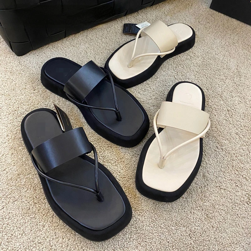 Sandals Women 2022 New Fashion Thick Bottom Flip Flops Cowhide Beach Slippers Women Casual Sandals Shoes Female Zapatos Mujer
Sandals Women 2022 New Fashion Thick Bottom Flip Flops Cowhide Beach Slippers Women Casual Sandals Shoes Female Zapatos Mujer