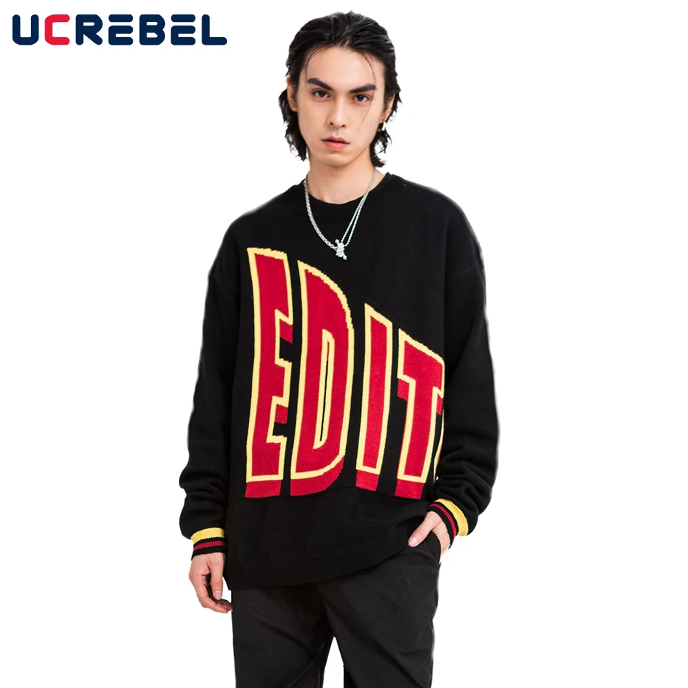Letter Jacquard Retro Sweater Mens Autumn Winter Long Sleeve Crewneck Loose Casual Streetwear Drop Shoulder Knitted Sweater Men
Letter Jacquard Retro Sweater Mens Autumn Winter Long Sleeve Crewneck Loose Casual Streetwear Drop Shoulder Knitted Sweater Men