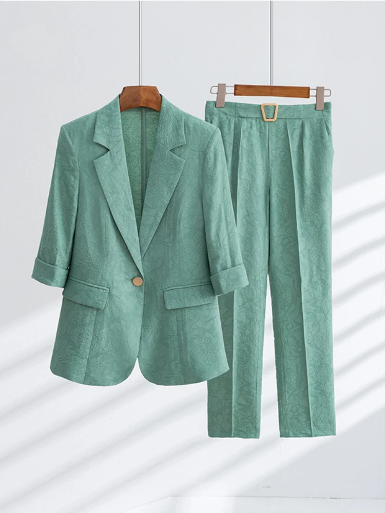 High Quality Korean Style Women Suit Pants 2 Piece Set 2022 Spring and Autumn New Printed Ladies Office Blazer Business Wear
High Quality Korean Style Women Suit Pants 2 Piece Set 2022 Spring and Autumn New Printed Ladies Office Blazer Business Wear