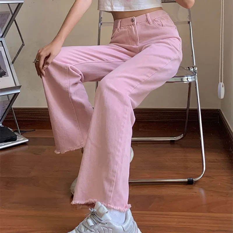 High Waisted Jeans For Women Metal Jeans Buttons 2022 New Retro Design Loose Pink Straight Pants Y2k Trousers Wide Leg Mom Jeans
High Waisted Jeans For Women Metal Jeans Buttons 2022 New Retro Design Loose Pink Straight Pants Y2k Trousers Wide Leg Mom Jeans