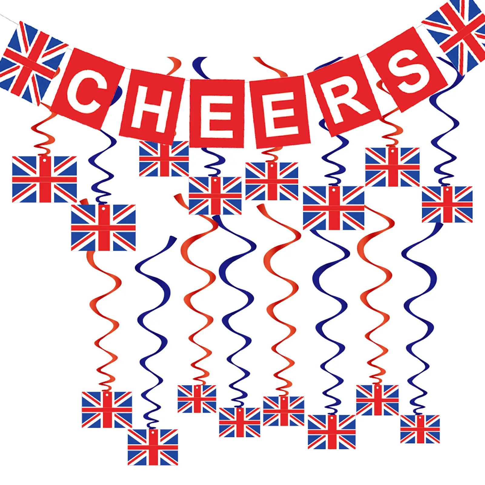Union Jack Flag Bunting Banner Double Sided Queen's Jubilee Banner Union Jack Flag UK Red Blue White Hanging Decors For Street
Union Jack Flag Bunting Banner Double Sided Queen's Jubilee Banner Union Jack Flag UK Red Blue White Hanging Decors For Street