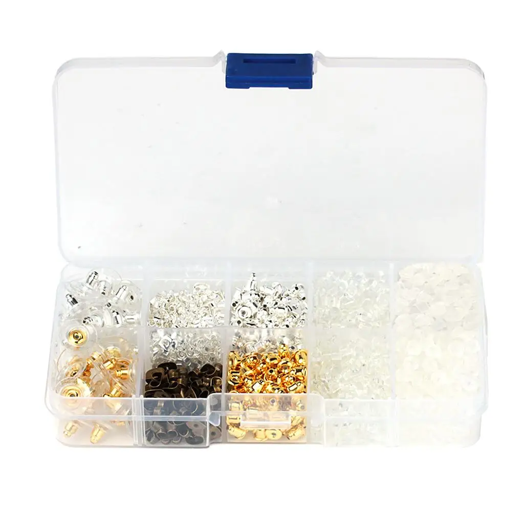 1040 Pcs /ot Mixed Ear Stud Earrings Back Stopper Earring Safety Backs Earnuts Jewelry Findings Making Supplies With Box
1040 Pcs /ot Mixed Ear Stud Earrings Back Stopper Earring Safety Backs Earnuts Jewelry Findings Making Supplies With Box