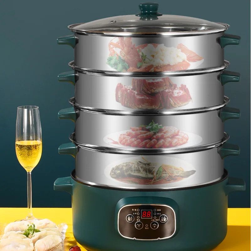 MultiFunction Steamer Boilers Electric Large Rice Roll Home Three Layer Steam Pot Smart Cuiseur Vapeur Kitchen Cookware 26cm
MultiFunction Steamer Boilers Electric Large Rice Roll Home Three Layer Steam Pot Smart Cuiseur Vapeur Kitchen Cookware 26cm