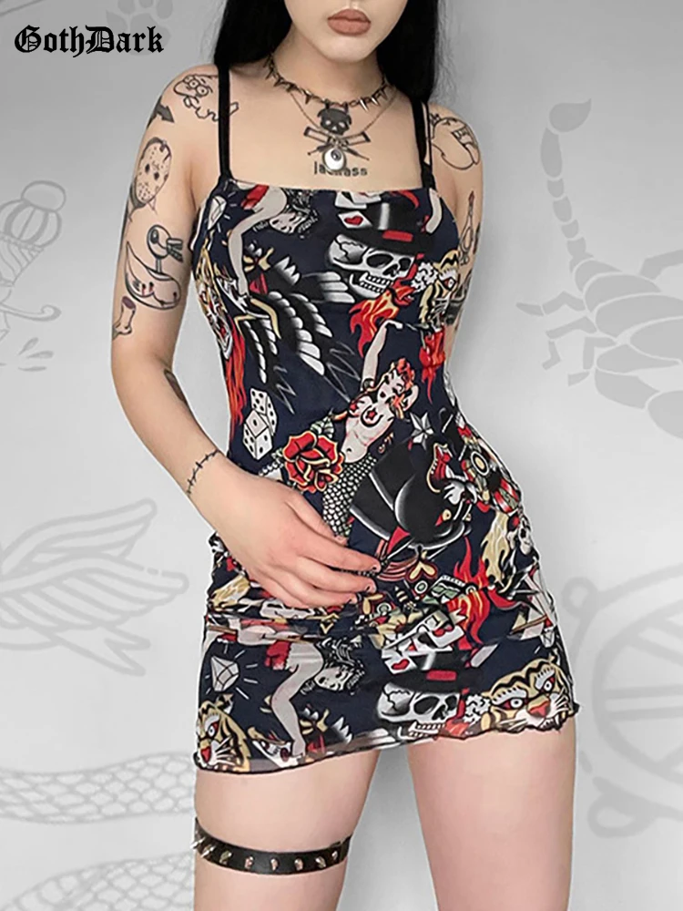 Goth Dark Emo Vintage Print Mesh Women Mini Dresses Mall Gothic Aesthetic Grunge Bodycon Dress Party Sexy Summer Alt Streetwear
Goth Dark Emo Vintage Print Mesh Women Mini Dresses Mall Gothic Aesthetic Grunge Bodycon Dress Party Sexy Summer Alt Streetwear